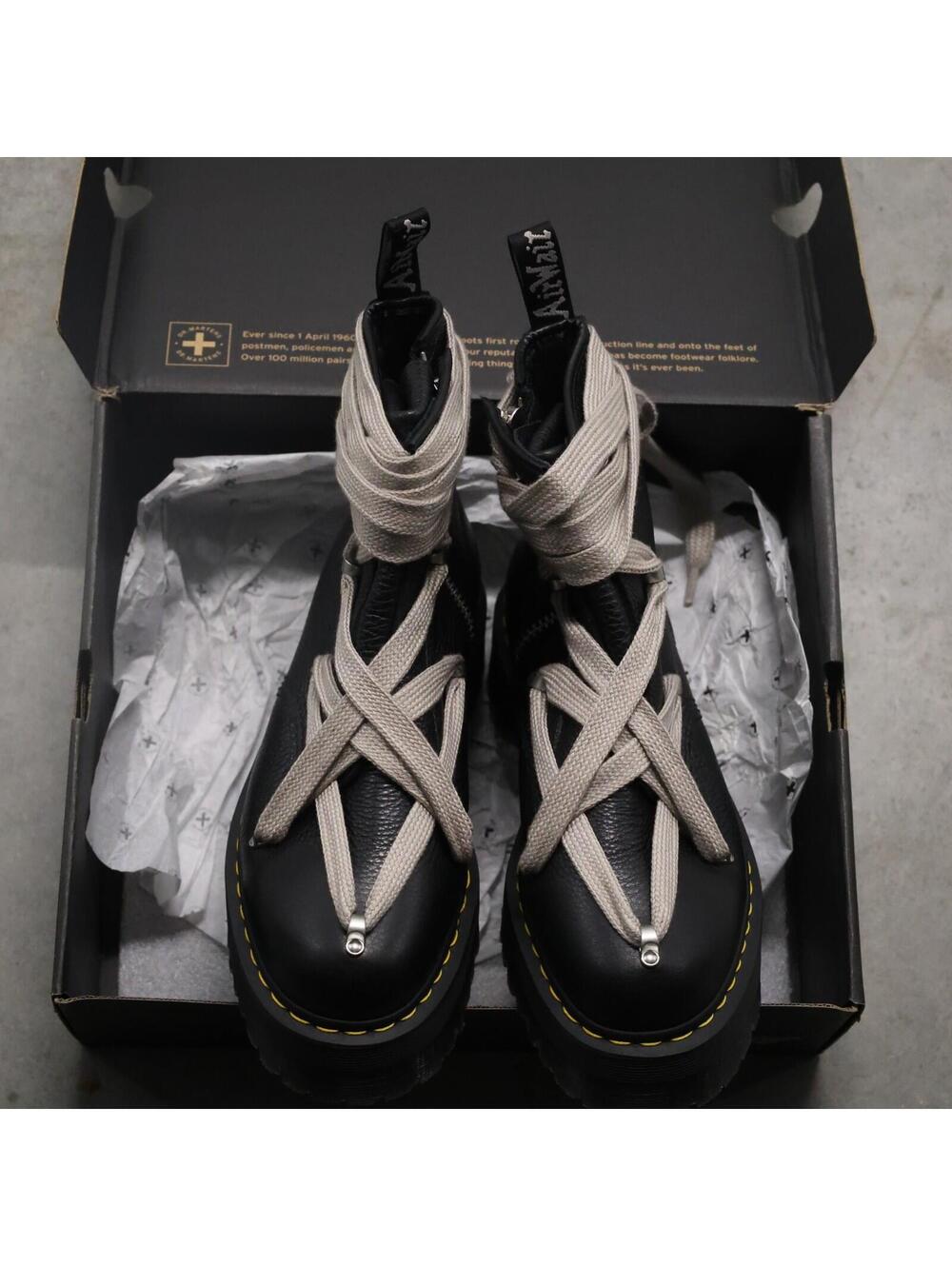Dr Martens x Rick Owens 1460 Quad Penta Boots Mens US 13 Black Leather 27977001